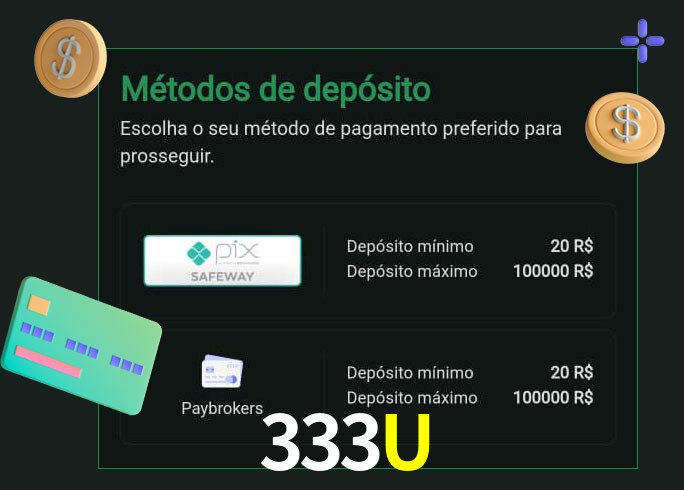 O cassino 333U oferece uma grande variedade de métodos de pagamento
